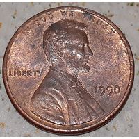 США 1 цент, 1990 Lincoln Cent Без отметки монетного двора (15-4-7)