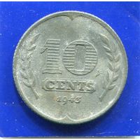 Нидерланды 10 центов 1943 , цинк