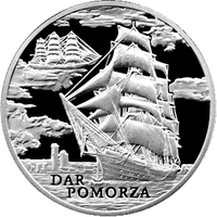 Дар Поможа (Dar Pomorza). Парусные корабли, 1 рубль 2009