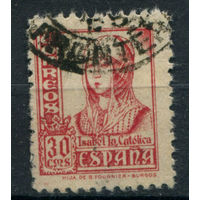 Испания - 1937/39г. - королева Изабелла I, 30 с - 1 марка - гашёная. Без МЦ!