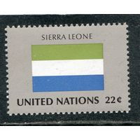 США. ООН Нью Йорк. Флаг Сьерра Леоне