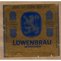 Этикетка пива Lovenbrau Германия Е375