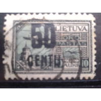 Литва, 1922, Стандарт, авиапочта, надпечатка 50с на 10А