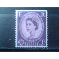 Англия 1958 Королева Елизавета 2* 3 пенса, марка из буклета