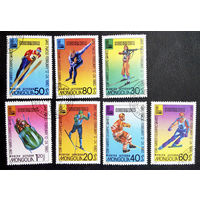 Монголия 1980 г. Зимние Олимпийские Игры. США 1980. Спорт, полная серия из 7 марок #0095-С1P15