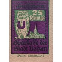 Werty71 Германия Нотгельд 25 пфеннигов 1922 банкнота сова 8А