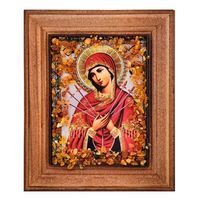 Икона Семистрельная Божией Матери с янтарной крошкой