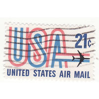 "США" и реактивный самолет (авиапочта) 1971 год