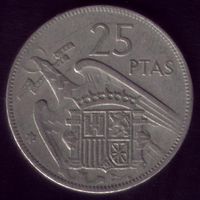 25 Песет 1957(68) год Испания