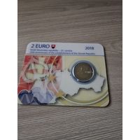 Словакия 2018 г. BU 2 евро 25 лет Словацкой Республике