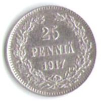25 пенни 1917 год (без короны) _состояние aUNC/UNC
