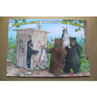 Современная открытка, Jeffrey Severn, чистая; медведи, зайцы, 60.
