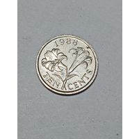 Бермуды 10 центов 1988 года .