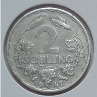 Австрия 2 шиллинга 1947 г. В холдере