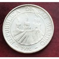 Серебро 0.835! Сан-Марино 500 лир, 1974