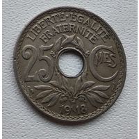 Франция 25 сантимов, 1918 3-7-4