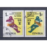 [187] Польша 1976. Спорт.Хоккей.Чемпионат мира. Гашеная серия.