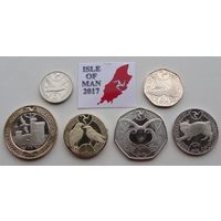 Остров Мэн. набор  6 монет  5, 10, 20, 50 пенсов + 1, 2 фунта  2017 года