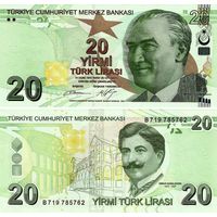 Турция 20  лир  (образца 2009 года) 2022  год  UNC