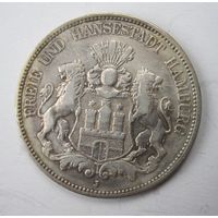 Гамбург 5 марок 1876, серебро   .110-15-104