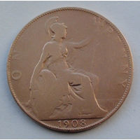 Великобритания 1 пенни. 1908
