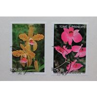 Сан-Томе и Принсипи /1989/ Флора. Цветы. Орхидеи. /  2 Марки
