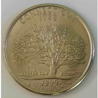 25 центов (квотер)  1999 года, штат Коннектикут