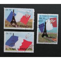 Сан-Томе и Принсипи /1989/ Флаги. 200 лет Французской революции /  3 Марки