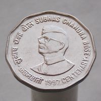 Индия 2 рупии  1997 100 лет со дня рождения Субхаса Чандры Боса