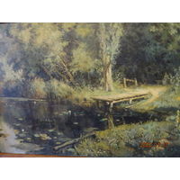 Картина Поленова М заросший пруд 1879 год