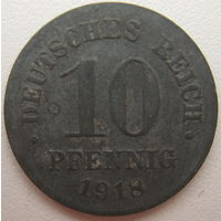 Германия 10 пфеннигов 1918 г. (d)