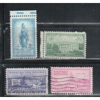 США-1950, (Мих.607-610), гаш. ,150-лет г. Вашингтону (полная серия),(1)