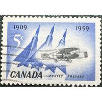 Канада. 1959 год. Авиапочта. 50-летие порвого полета самолета Silver Dart в Канаде. Mi:CA 330. Гашеная.