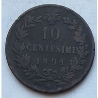 Италия 10 чентезимо 1894 г.