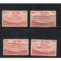 США-1954, (Мих.677), гаш.  , Канзас, Повозка, (одиночка),цена за 1 м на выбор