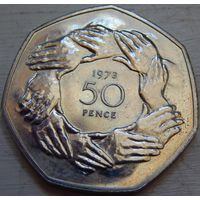 3. Великобритания 50 пенсов 1973 год "Вступление в ЕЭС."