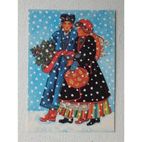 Ноор новогодняя открытка 1989  10х15 см