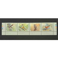 Птицы дятел тиранн мухоловка сова вьюрок Фауна сцепка ** Канада 1998 Mi 1664-1667