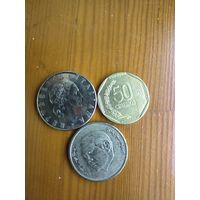 Перу 50 центов 2017, Марокко 1 драхма 2012, Италия 50 лир 1977 - 104