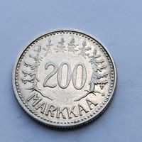 200 марок Финляндия 1956 года. Серебро 500. Монета не чищена. 479