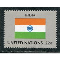 США. ООН Нью-Йорк. Флаг Индии