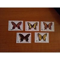 1987 СССР Загорский 5730-5734 фауна бабочки чистая полная серия MNH** (с-2)