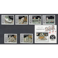 Космос. Аполлон 11. Руанда. 1980. 6 марок и 1 блок (полная серия). Michel 1027-1032, бл88 (13,0 е).