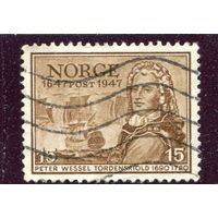 Норвегия. 300 лет норвежской почты. Петер Вессель, морской офицер