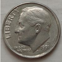 10 центов (1 дайм) 1991 D США. Возможен обмен