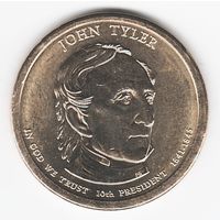 1 доллар США 2009 год 10-й Президент Джон Тайлер двор Р _состояние aUNC