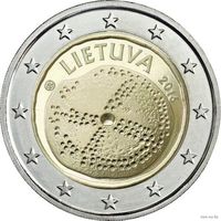 2 евро 2016 Литва Балтийская культура UNC из ролла