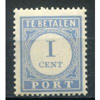 Нидерланды - 1912/34г. - porto, перфорация 13 1/2:12 3/4, 1 с - 1 марка - MLH. Без МЦ!