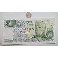 Werty71 Аргентина 500 песо 1977 аUNC банкнота