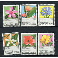 Конго (Браззавиль) - 1996 - Цветы - [Mi. 1468-1473] - полная серия - 6 марок. MNH.  (Лот 89ET)-T5P1
